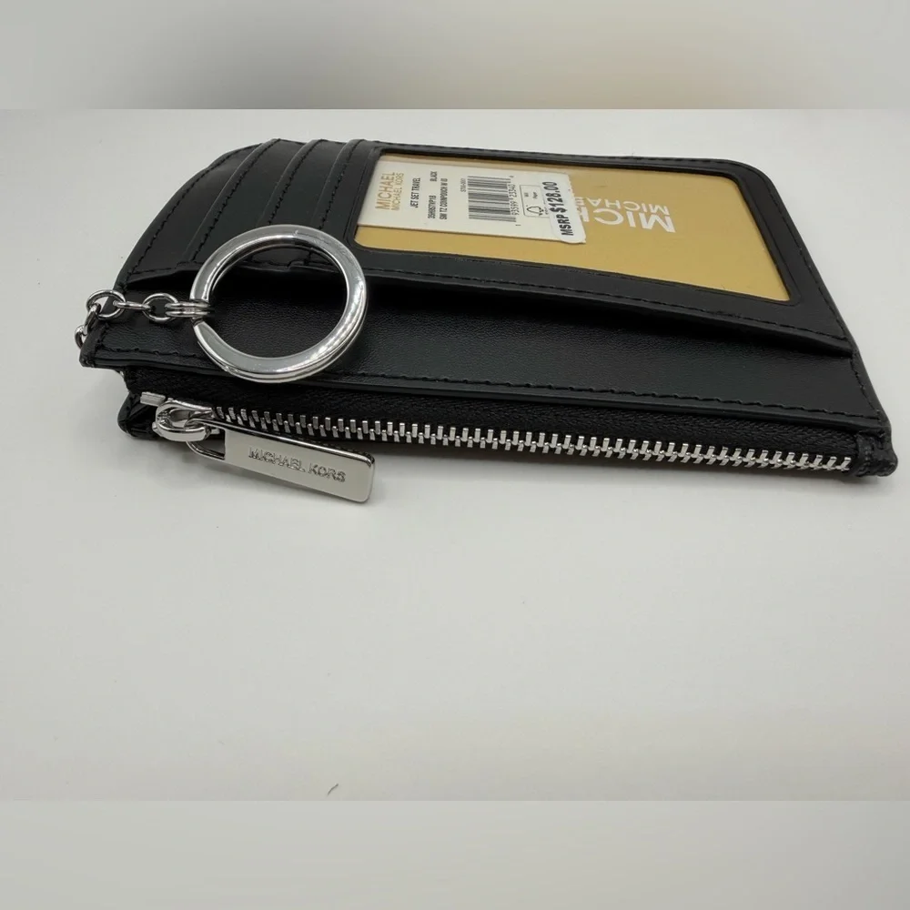 Michael Kors Jet Set Travel Small Logo Coin Pouch w ID window NWT